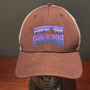Vintage Patagonia Brown Cap with Purple & Blue Embroidered Logo